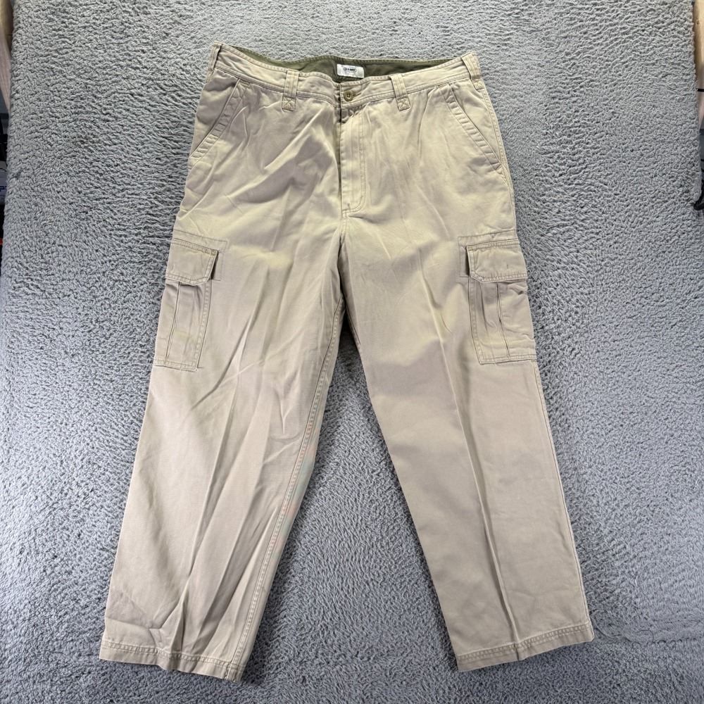 Old Navy Pants Mens 38x30 Beige Cargo Straight Leg Utility Technician Workwear